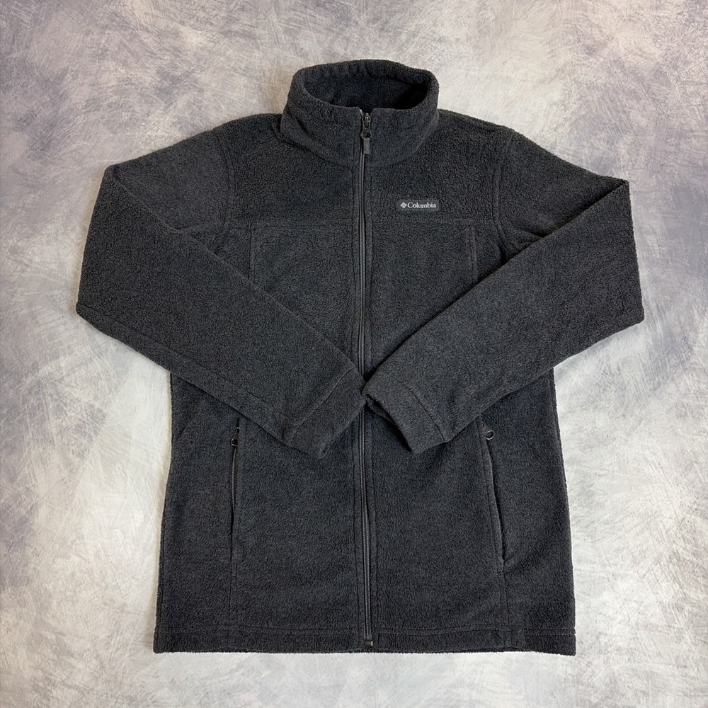 Columbia Fleece Jacket Girls Large Gray Full Zip Mock Neck Outdoor Layering